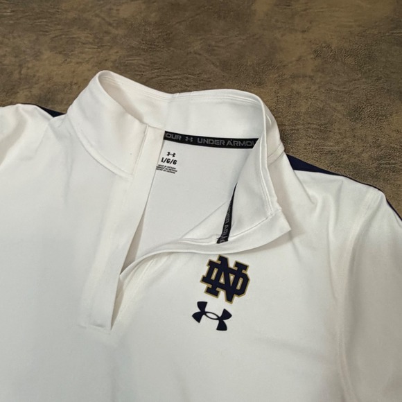 Under Armour Tops - Under Armour Pullover Womens Large White Notre Dame Fighting Irish 1/4 Zip Top